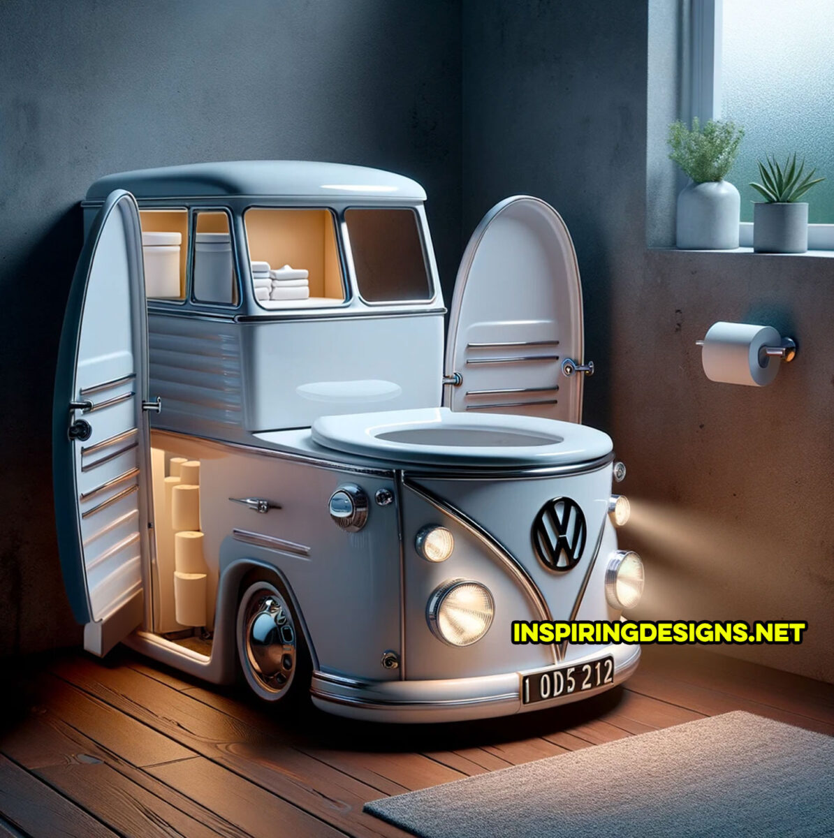 These Volkswagen Type 2 Bus Shaped Toilets Are the Ultimate Pit Stop