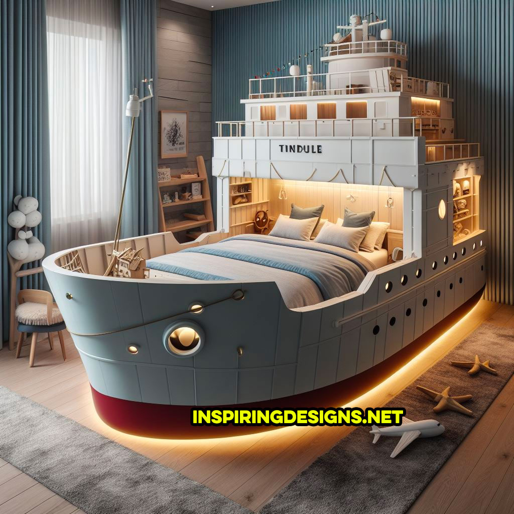Cargo Ship Shaped Kids Beds