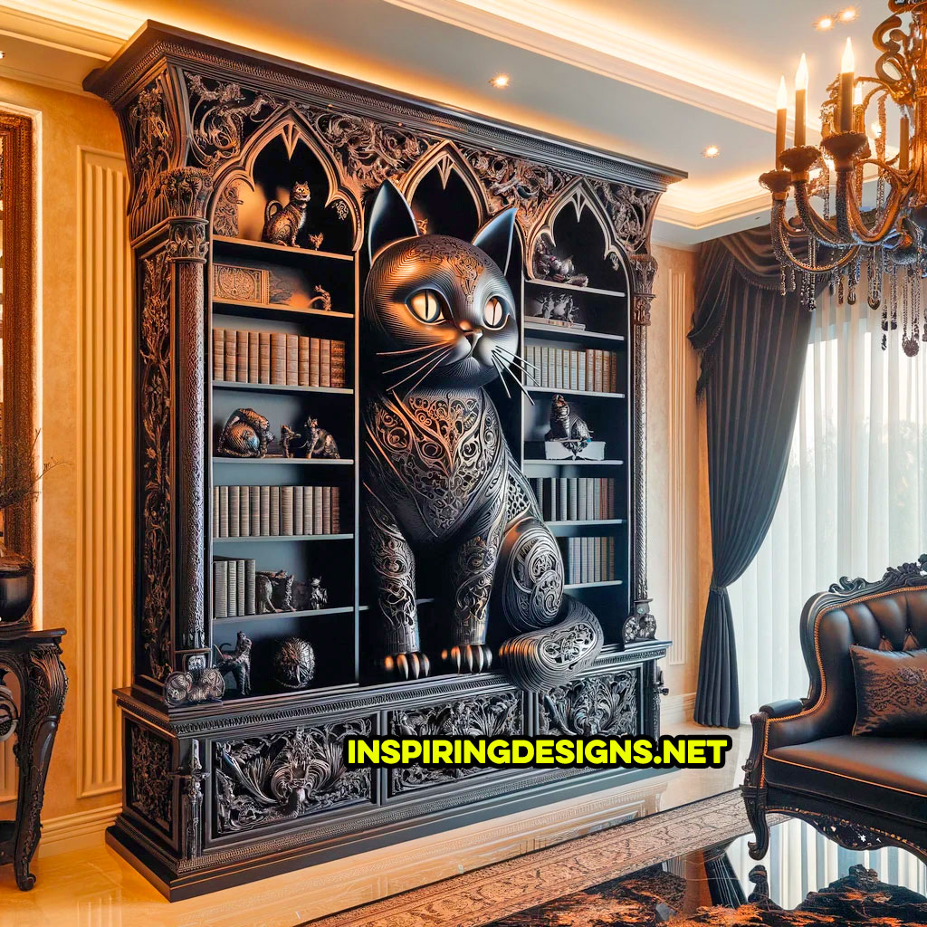 Giant Cat Shaped Bookcases