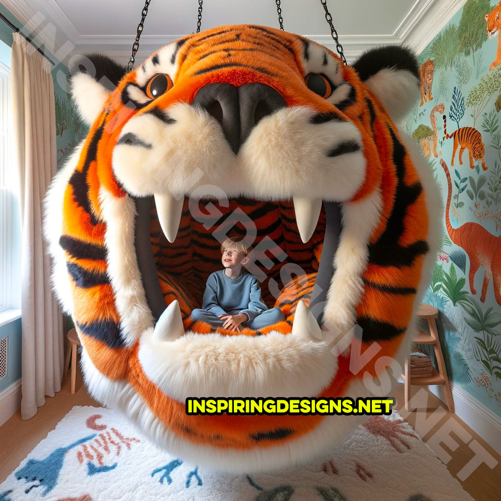 Hanging Animal Shaped Loungers - Hanging tiger kids lounger