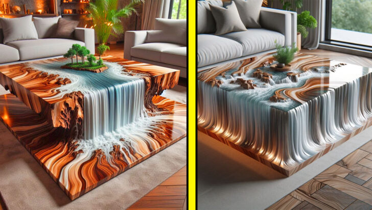 These Wood and Epoxy Waterfall Coffee Tables Will Make a Splash in Your Home Decor