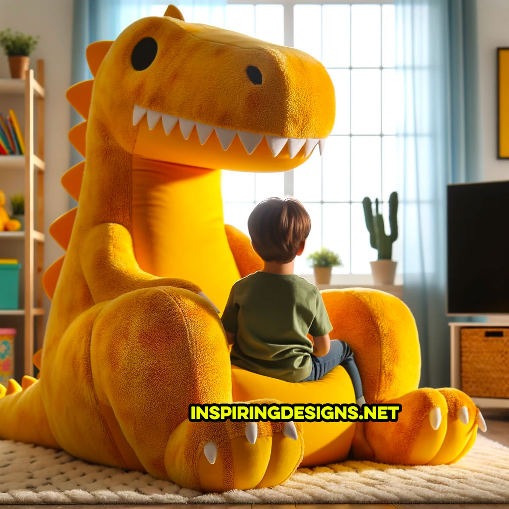 Giant Dinosaur Shaped Kids Chairs - T-rex shaped gaming chair