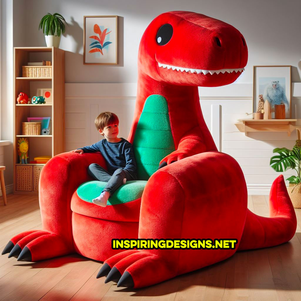 Giant Dinosaur Shaped Kids Chairs - T-rex shaped gaming chair