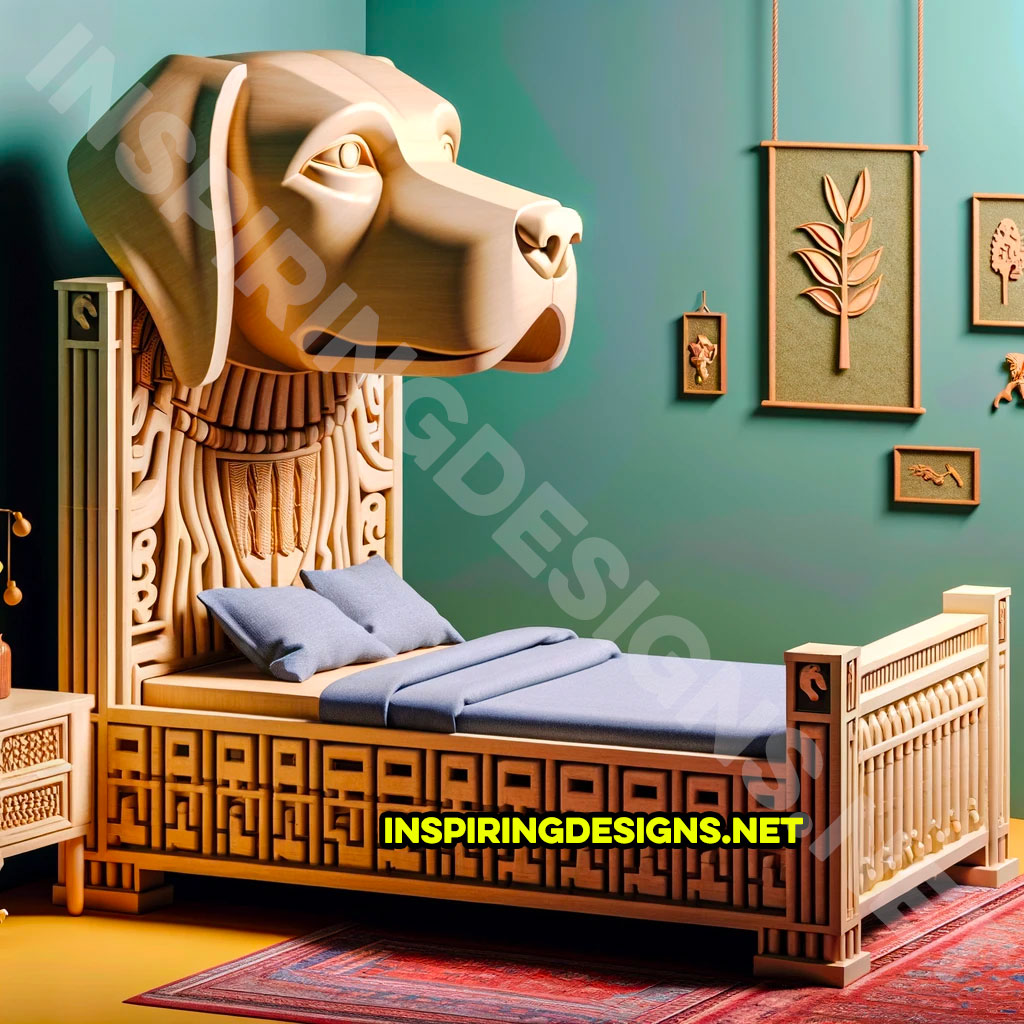 Dog shaped labrador shaped bed frame design