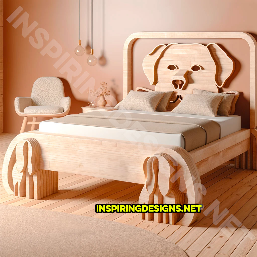 Dog shaped labrador shaped bed frame design