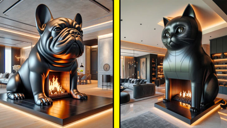 These Giant Fireplaces Are Shaped Like Dogs, Cats, and Various Other Animals