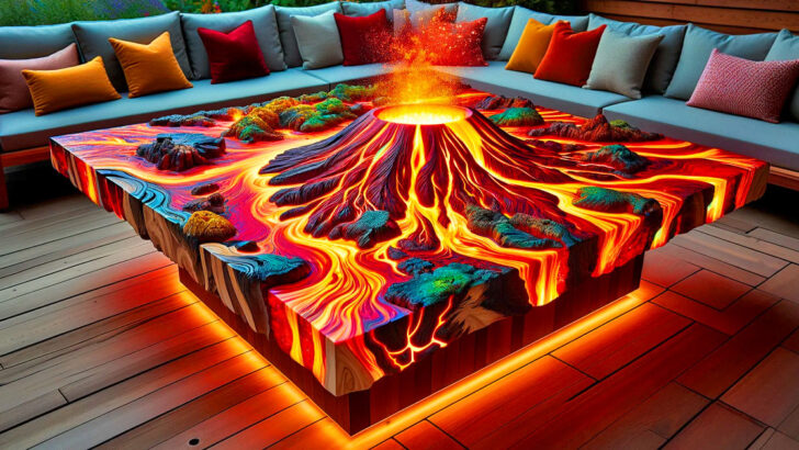 These Volcano Shaped Patio Fire Tables Bring an Explosive Touch to Your Evening Gatherings!
