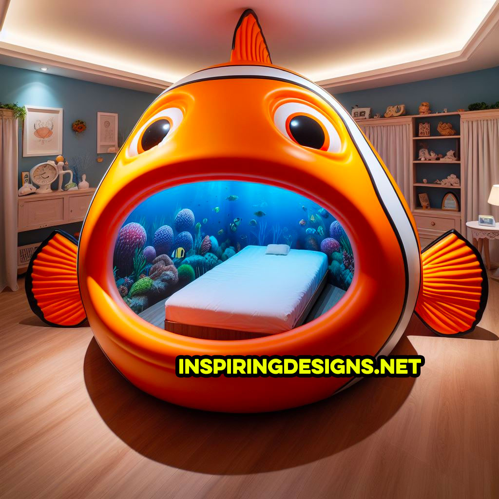 Giant Disney and Pixar Character Kids Beds - Giant Nemo shaped kids bed