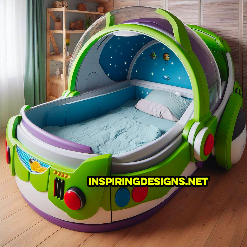 Giant Disney and Pixar Character Kids Beds - Giant Buzz Light-year shaped kids bed