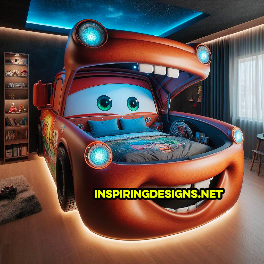 Giant Disney and Pixar Character Kids Beds - Giant Mater shaped kids bed