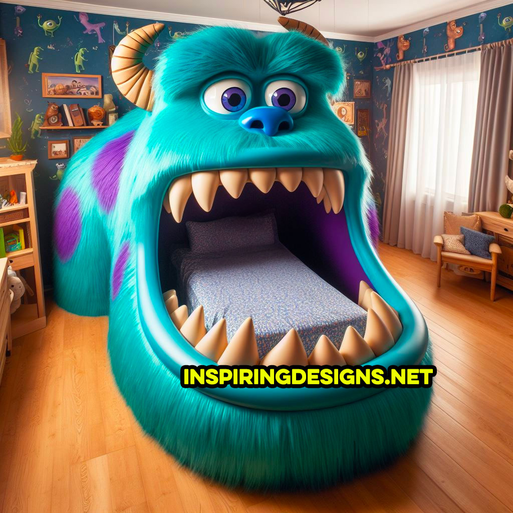 Giant Disney and Pixar Character Kids Beds - Giant Sully shaped kids bed
