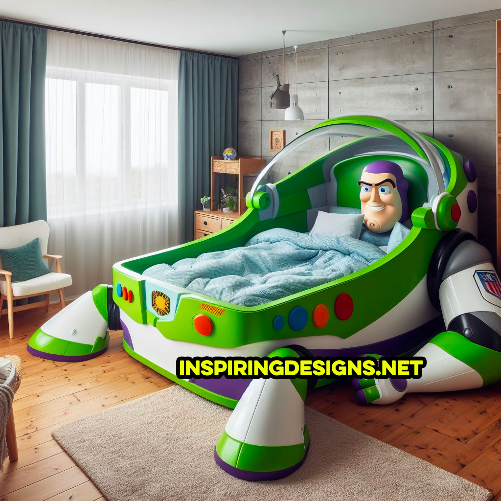 Giant Disney and Pixar Character Kids Beds - Giant Buzz Light-Year shaped kids bed