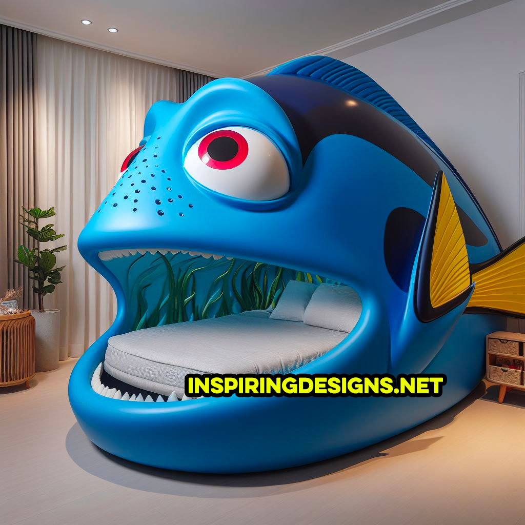 Giant Disney and Pixar Character Kids Beds - Giant Dory shaped kids bed