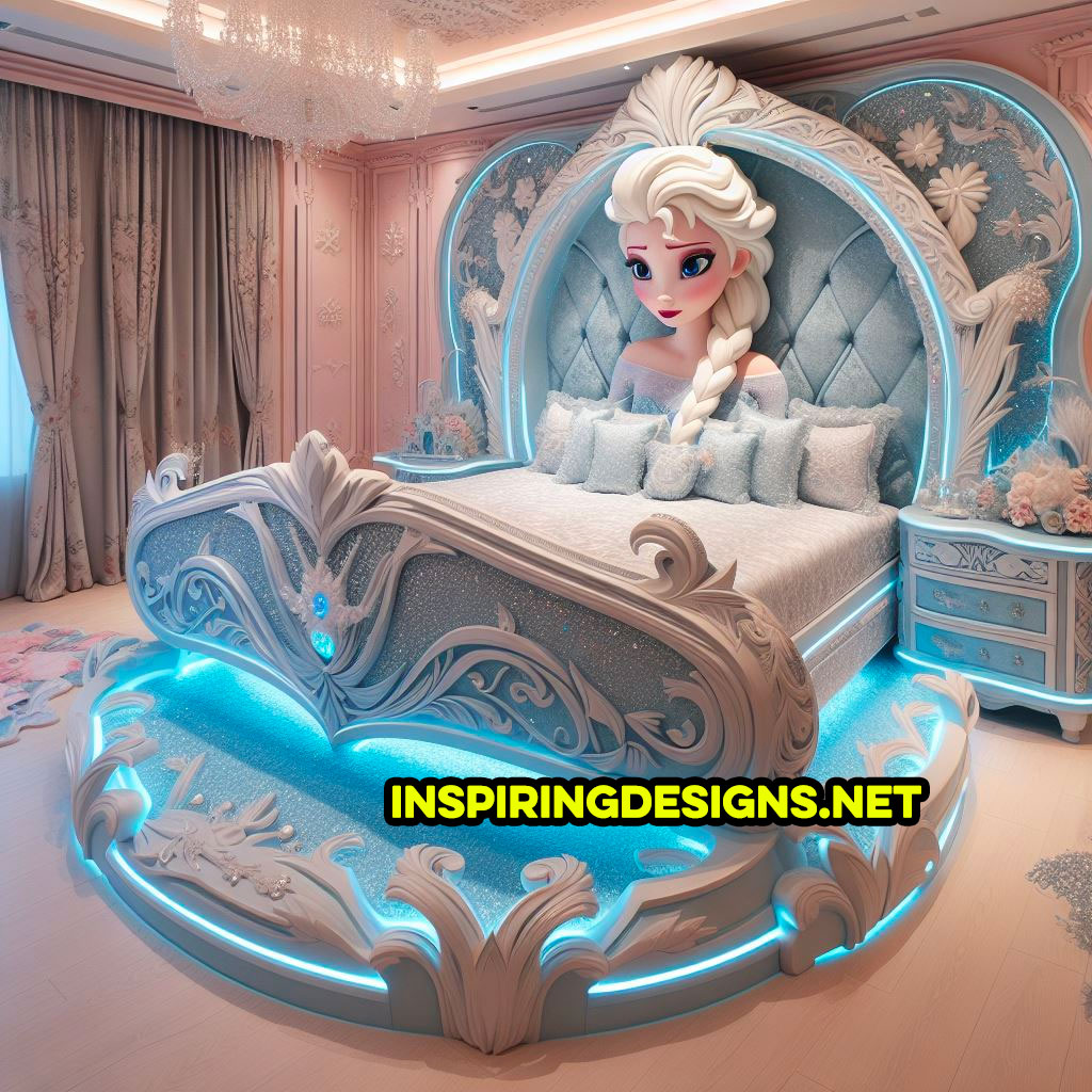 Giant Disney and Pixar Character Kids Beds - Giant Elsa Frozen shaped kids bed