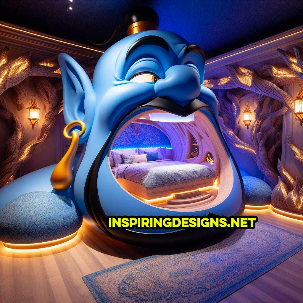 Giant Disney and Pixar Character Kids Beds - Giant Aladdin Genie shaped kids bed