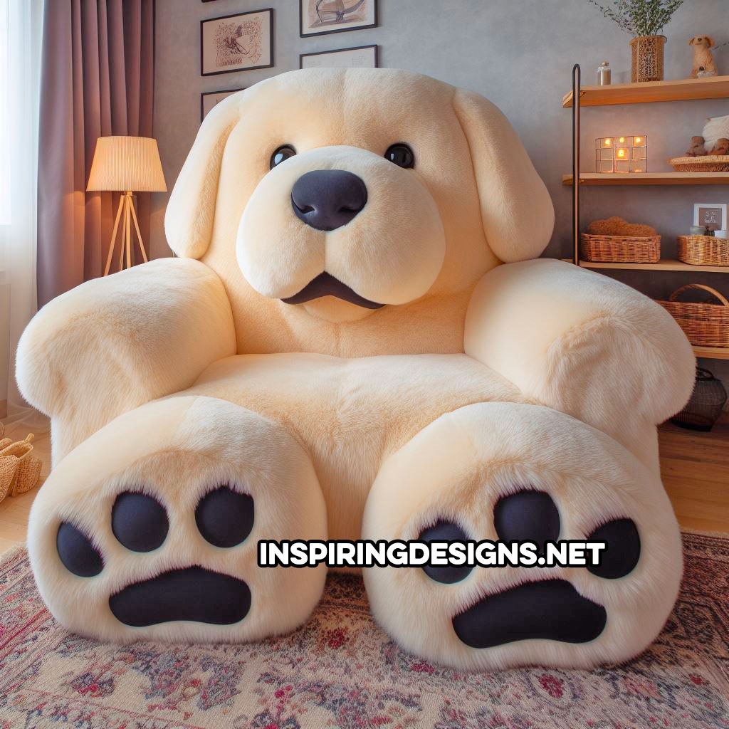 Fluffy Dog Shaped Chairs - Fluffy labrador armchair