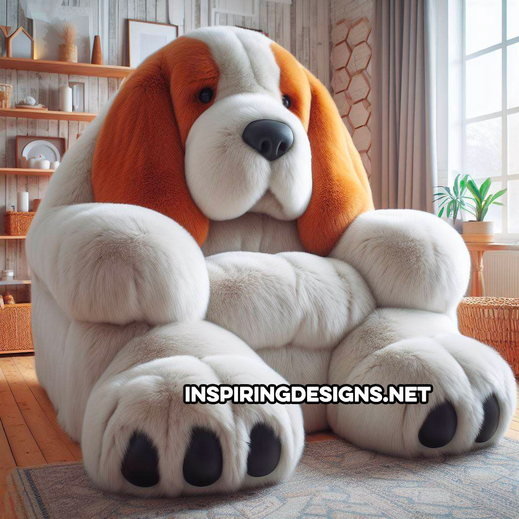 Fluffy Dog Shaped Chairs - Fluffy beagle armchair
