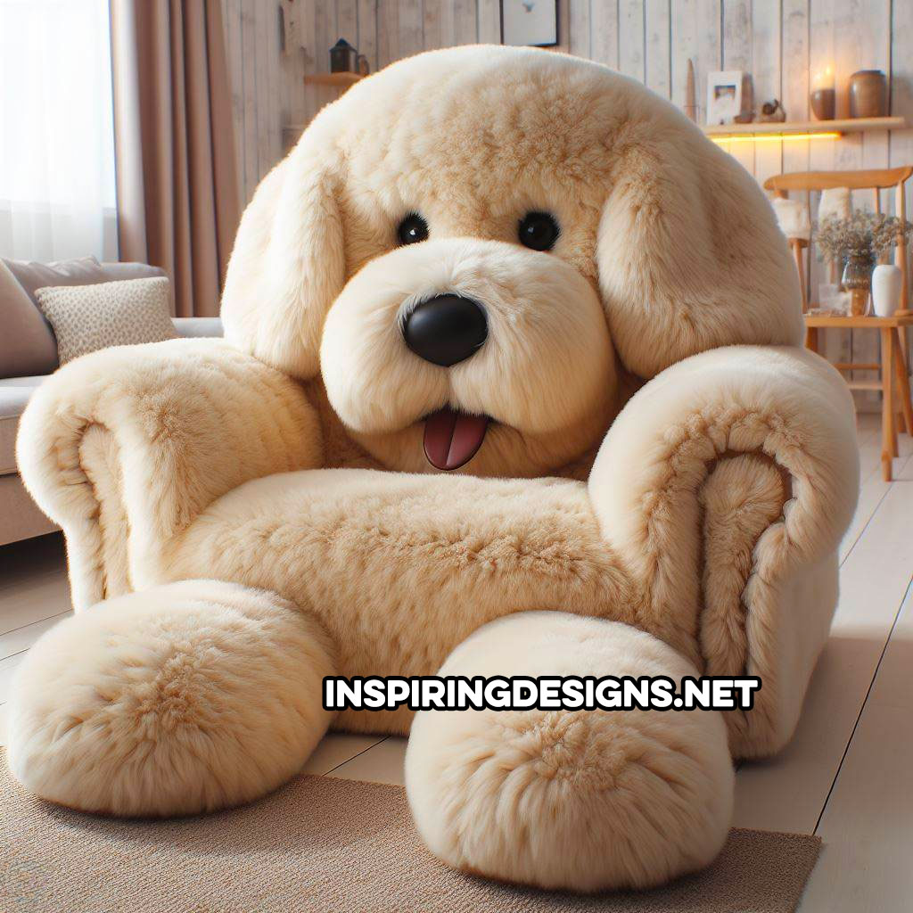Fluffy Dog Shaped Chairs - Fluffy labradoodle armchair