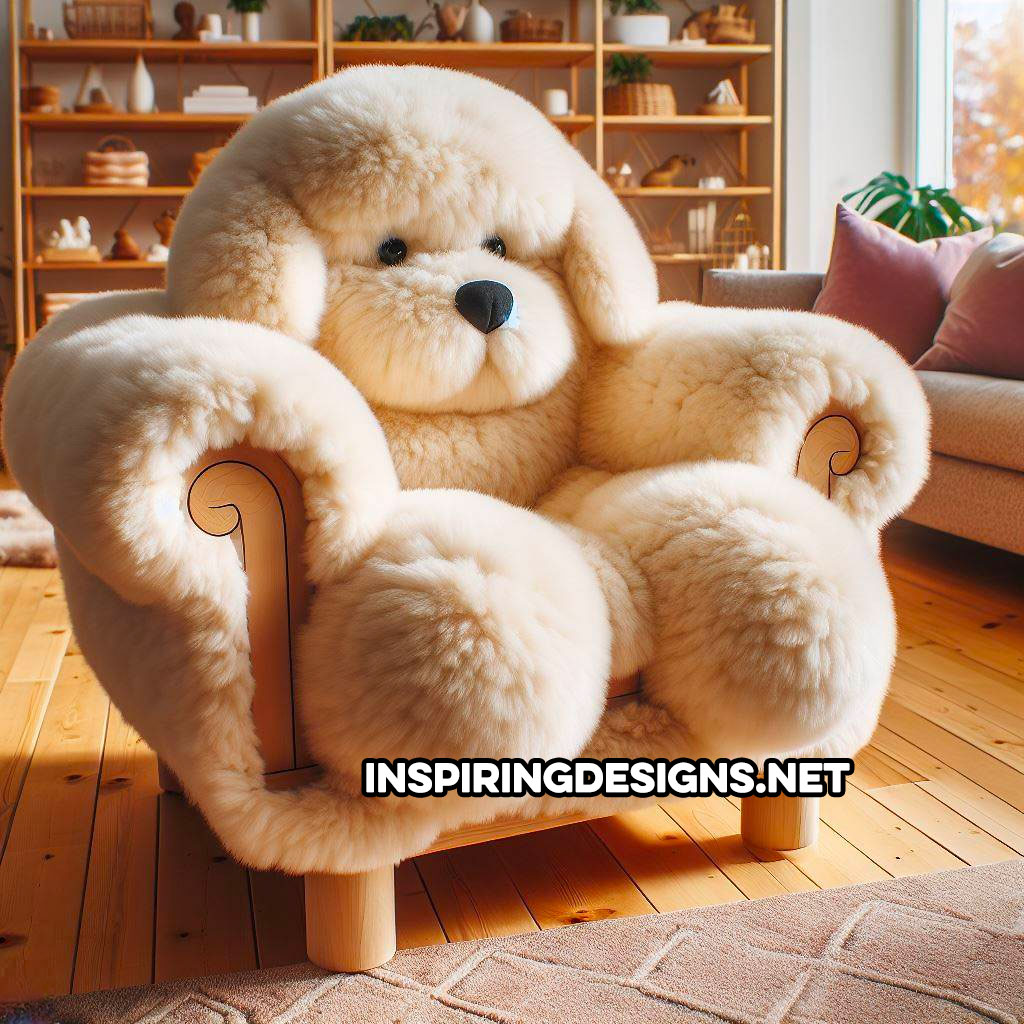 Fluffy Dog Shaped Chairs - Fluffy labradoodle armchair
