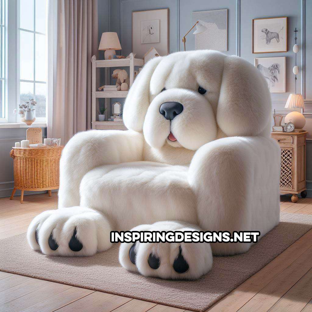Fluffy Dog Shaped Chairs - Fluffy great dane armchair