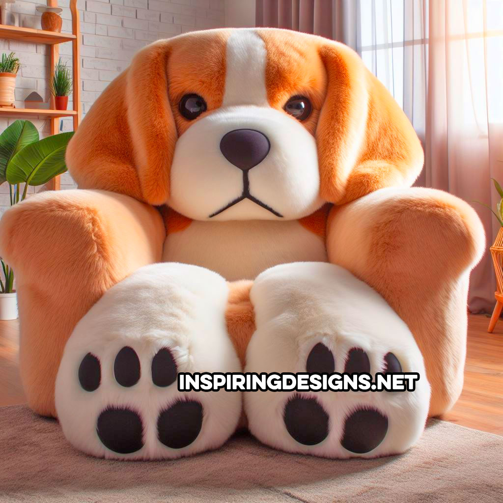 Fluffy Dog Shaped Chairs - Fluffy beagle armchair