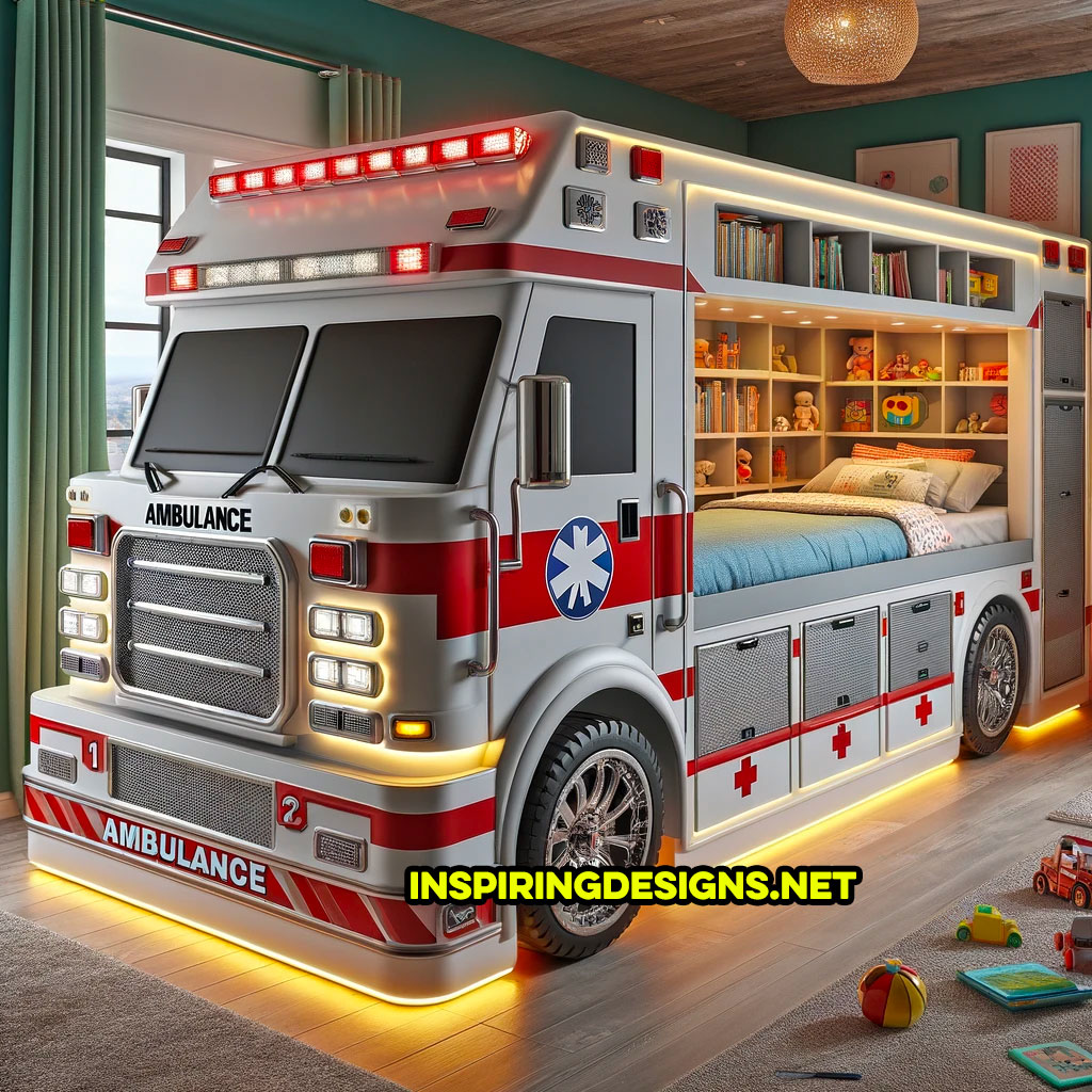 Ambulance Bunk Bed With Library