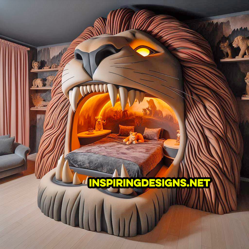 Giant Disney and Pixar Character Kids Beds - Giant Lion King shaped kids bed