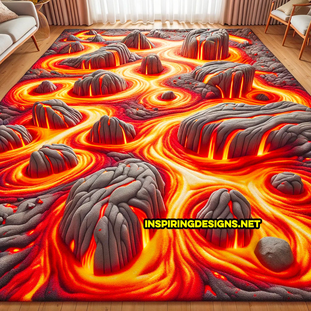 Giant Lava Rugs for paying the floor is lava