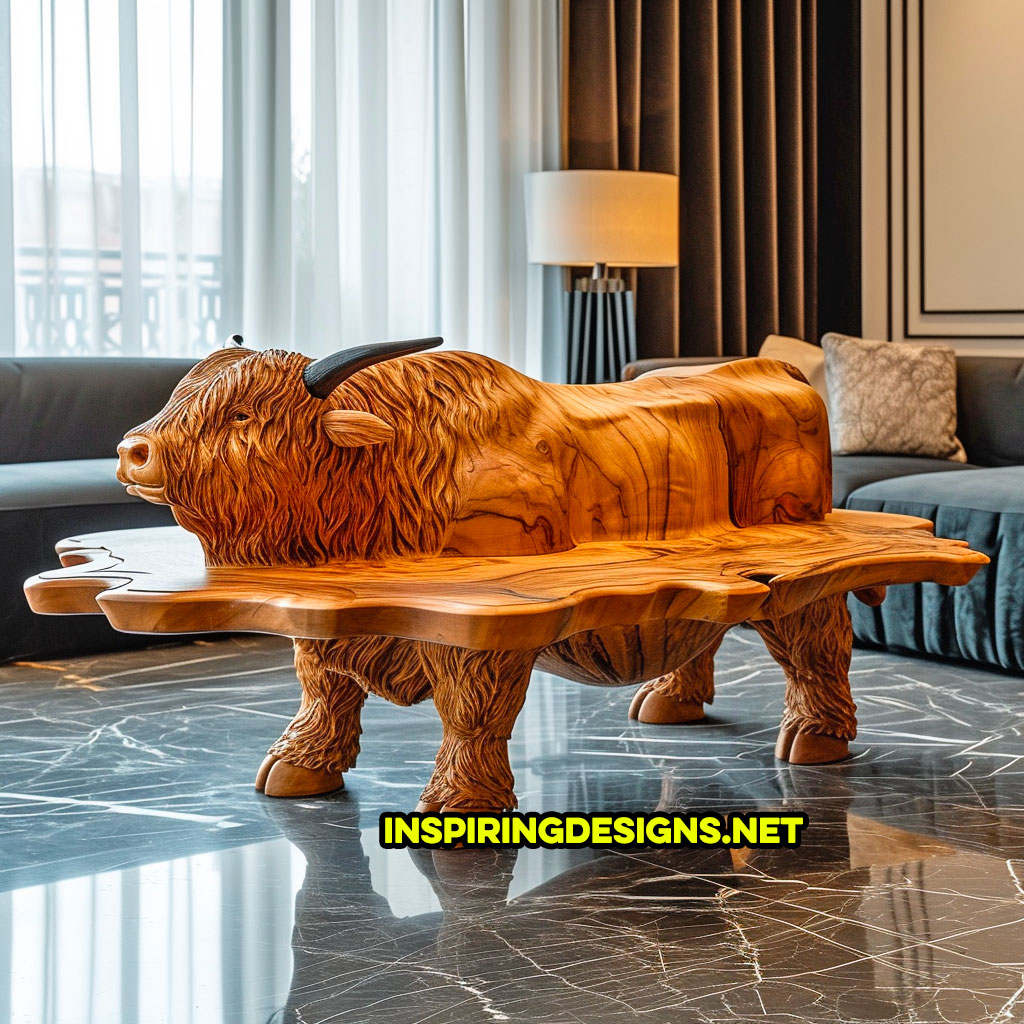 Wooden Animal Shaped Coffee Tables - Cattle Shaped Coffee Table