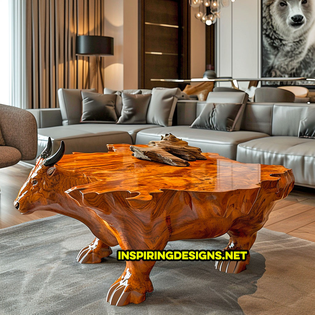 Wooden Animal Shaped Coffee Tables - Goat Shaped Coffee Table