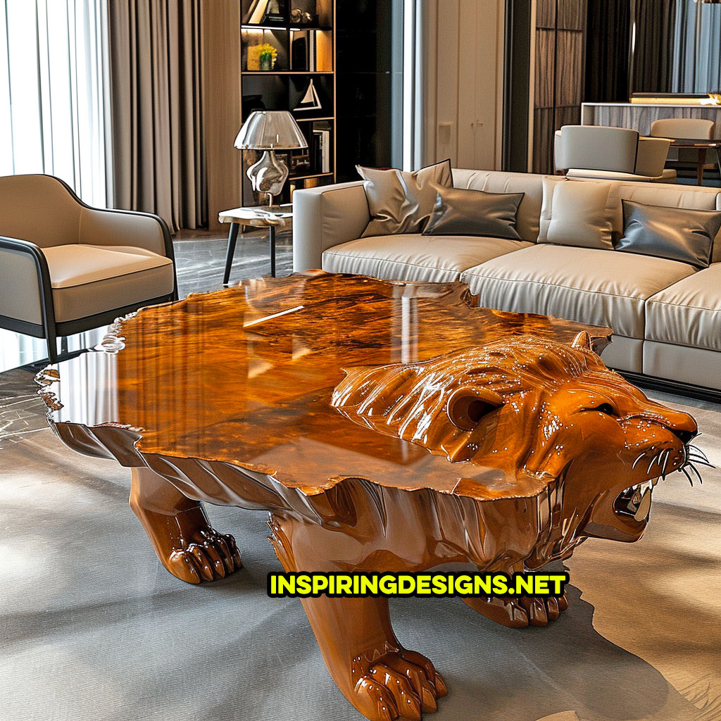 Wooden Animal Shaped Coffee Tables - Lion Shaped Coffee Table