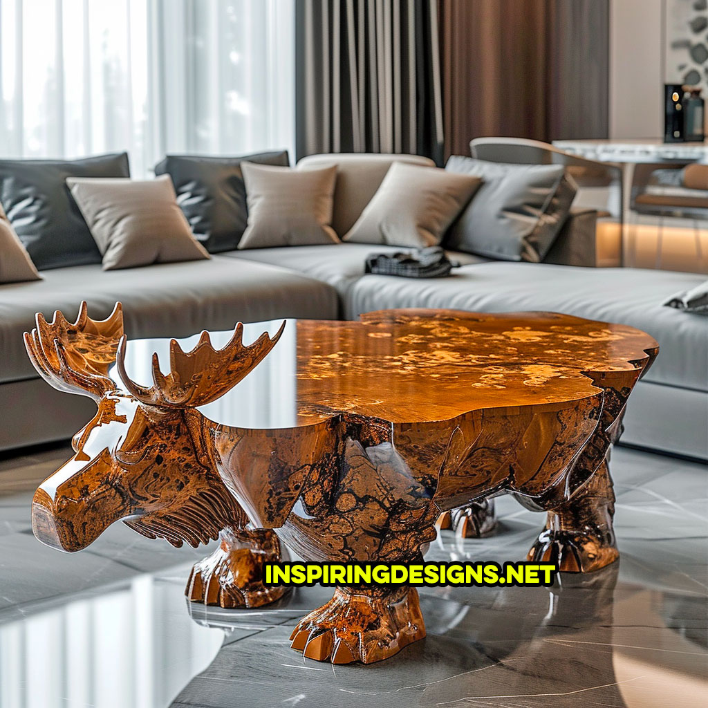 Wooden Animal Shaped Coffee Tables - Moose Shaped Coffee Table