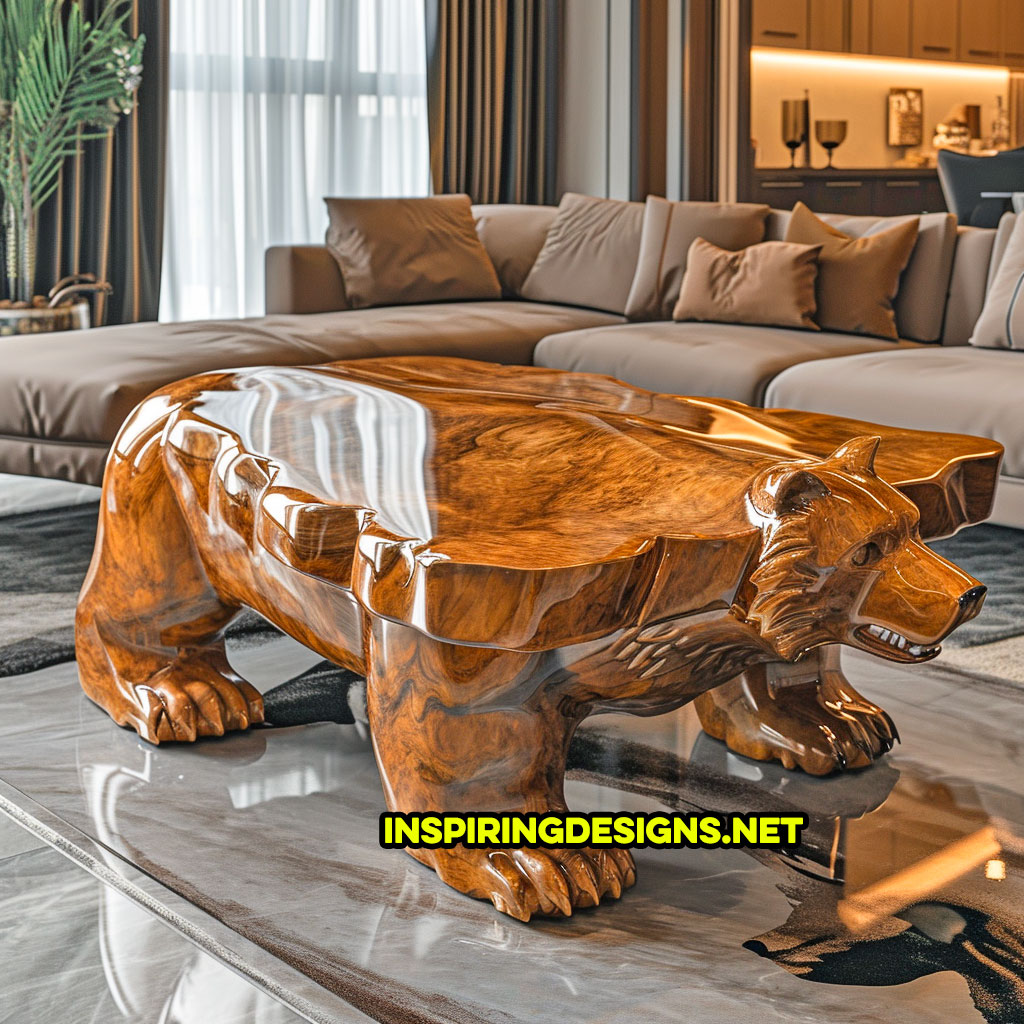 Wooden Animal Shaped Coffee Tables - Bear Shaped Coffee Table