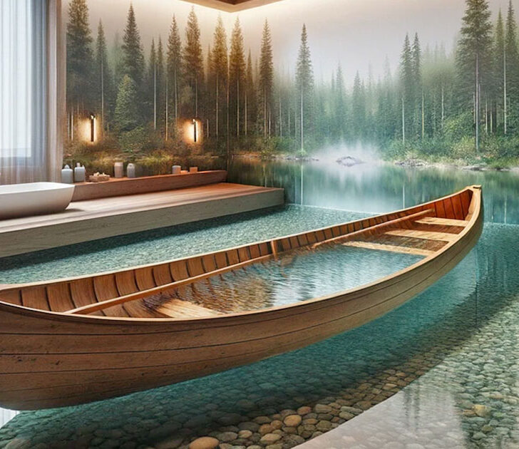 These Canoe Bathtubs Transform Your Bathroom into a Lakeside Retreat