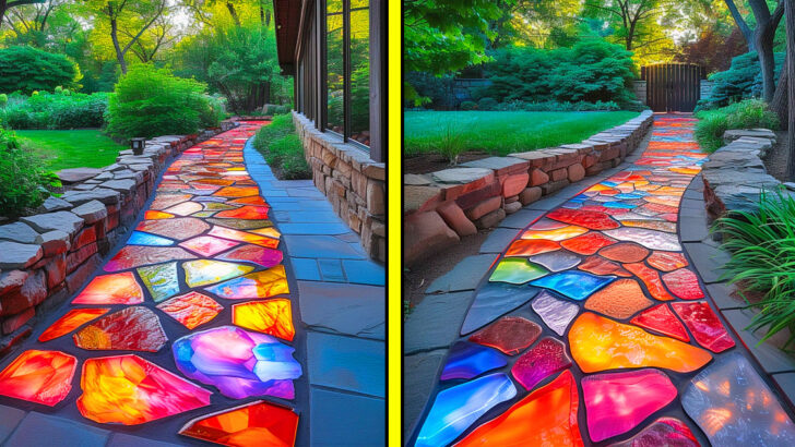 These Colorful Glass and Stone Walkways Will Transform Your Garden into a Fairy Tale