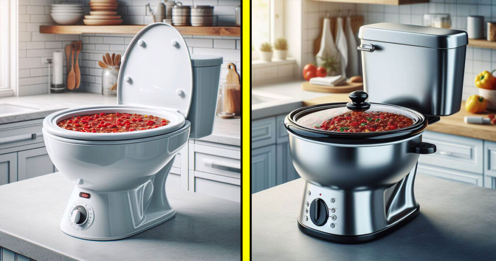 Toilet shaped slow cookers