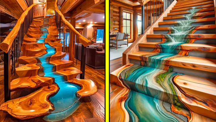 These Epoxy River Staircases Will Make You Feel Like You’re Walking on Water