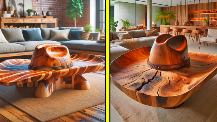 These Wooden Cowboy Hat Coffee Tables Unleash the Wild West in Your Home