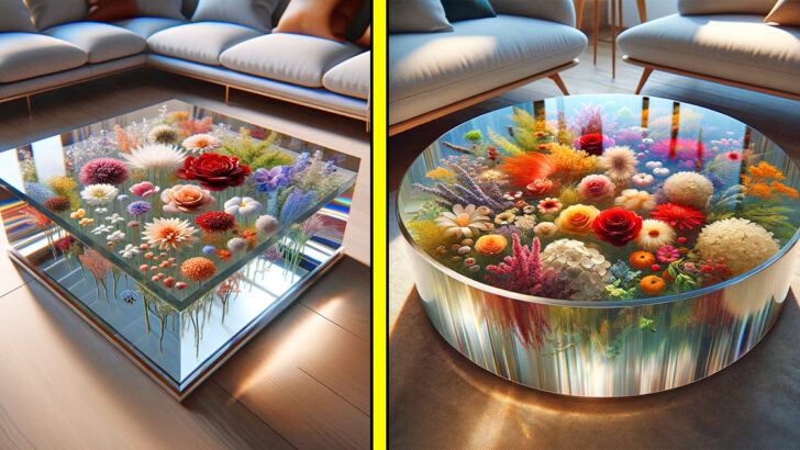 These Epoxy Flower Coffee Tables Will Transform Your Living Room into a Botanical Wonderland