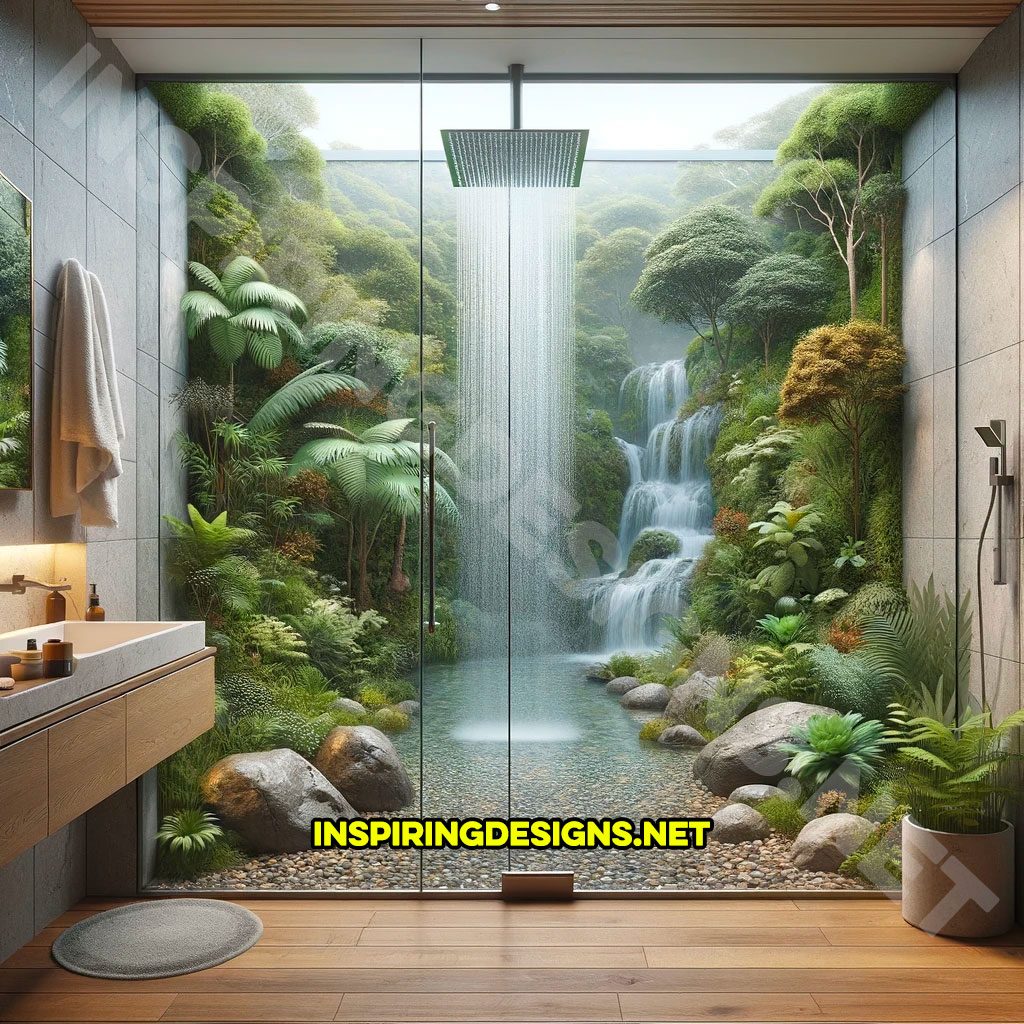 Epoxy Nature Showers - Jungle shower scene