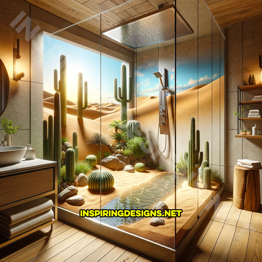 Epoxy Nature Showers - Desert shower scene