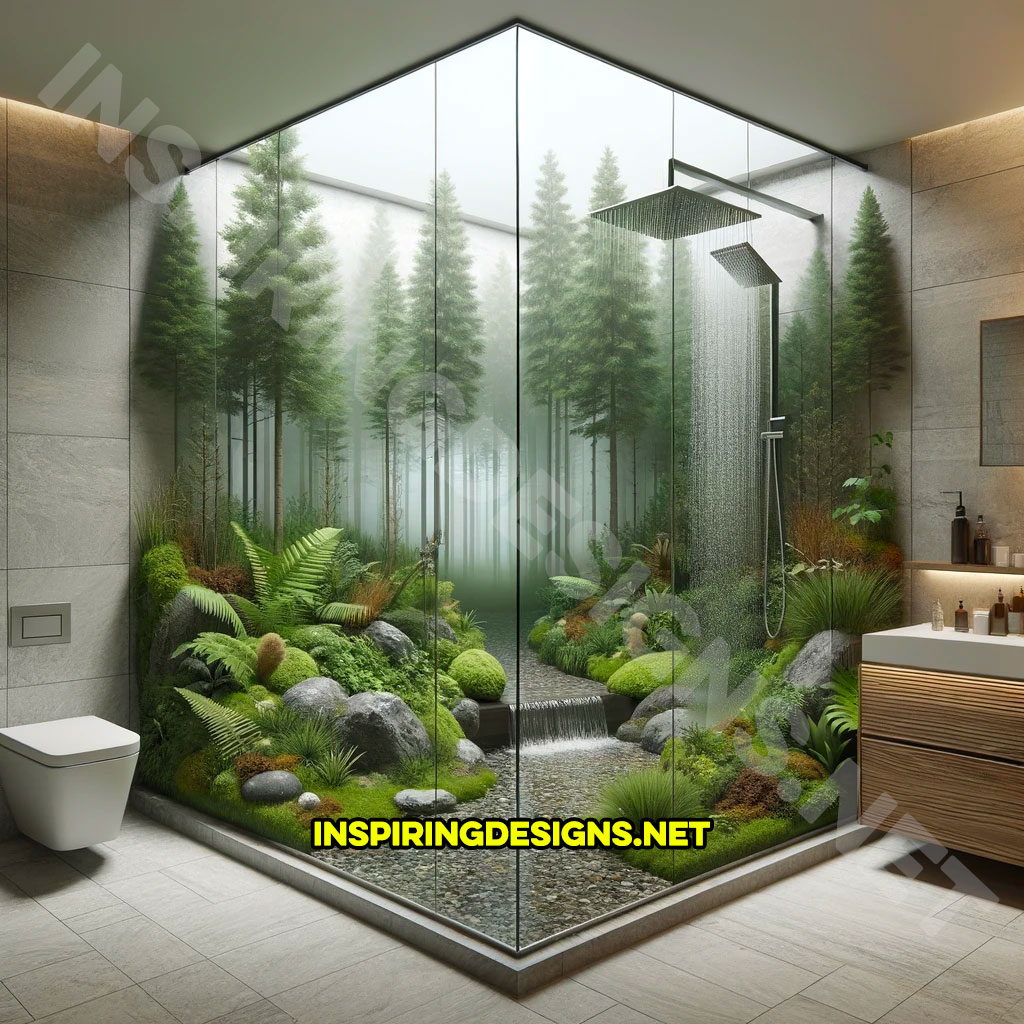 Epoxy Nature Showers - Forest shower scene