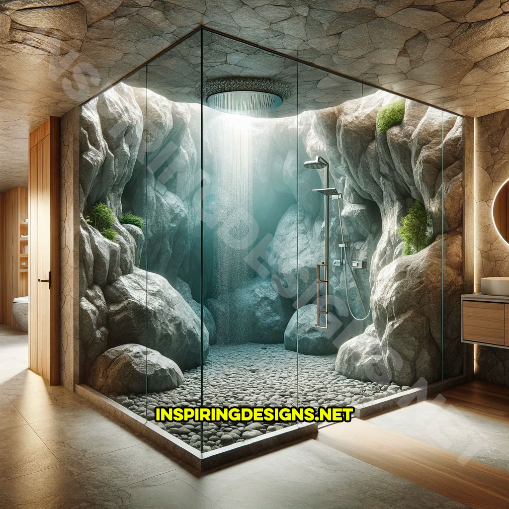 Epoxy Nature Showers - Cave shower scene
