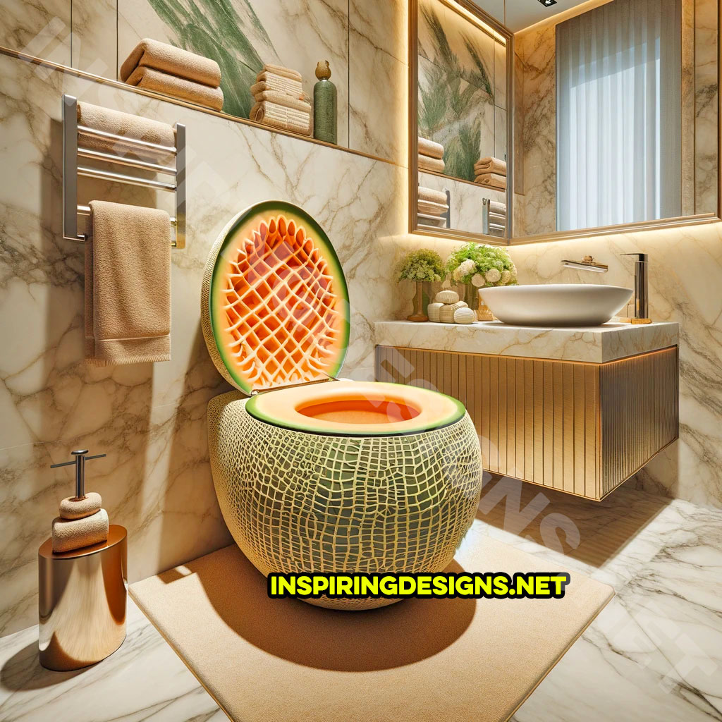 Fruit Toilets - Cantaloupe shaped toilet
