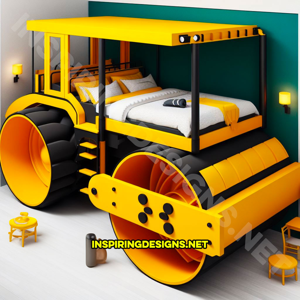 Heavy Equipment Kids Beds - Steamroller bed
