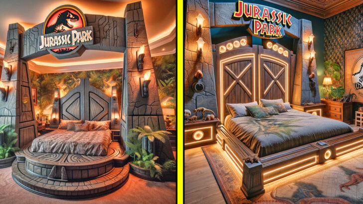 These Jurassic Park Gate Beds Are the Ultimate Bedroom Upgrade for Dino Lovers