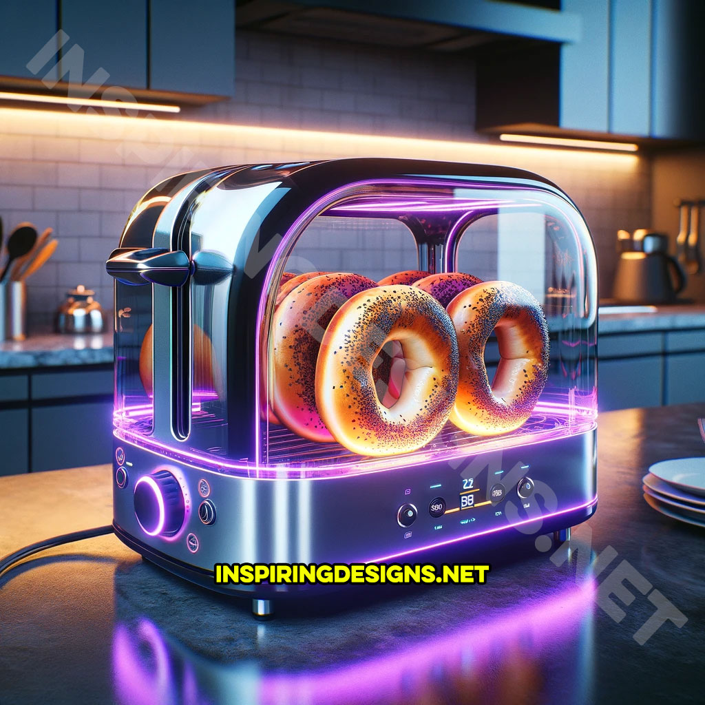 Transparent Toaster With Neon Lights