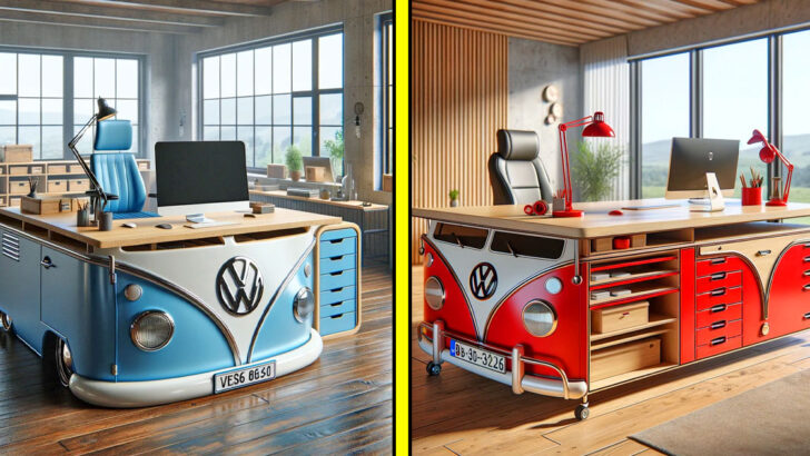 These Volkswagen Bus Desks Will Drive Your Productivity to New Heights