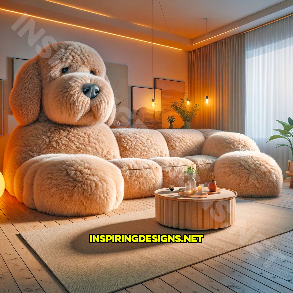 Dog shapes sofas - Labradoodle shaped sofa