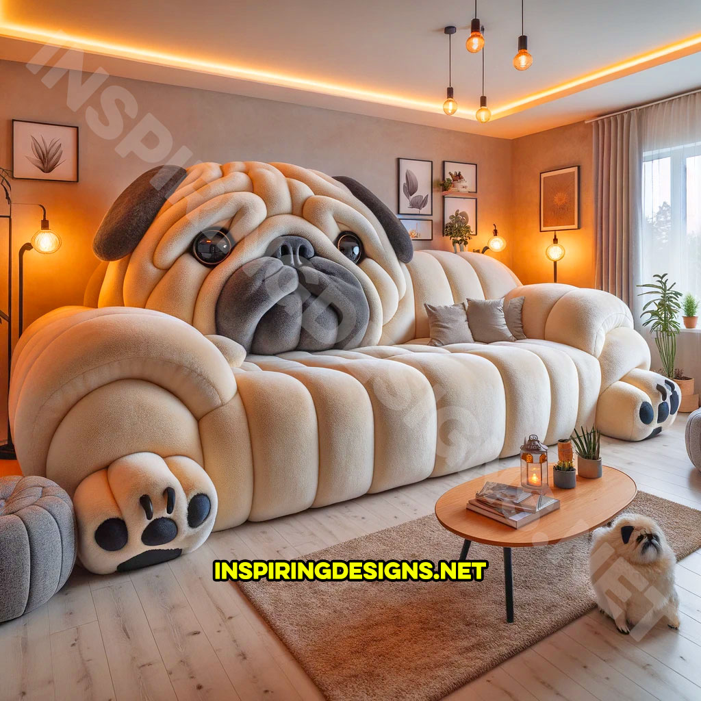 Dog shapes sofas - Pug shaped sofa